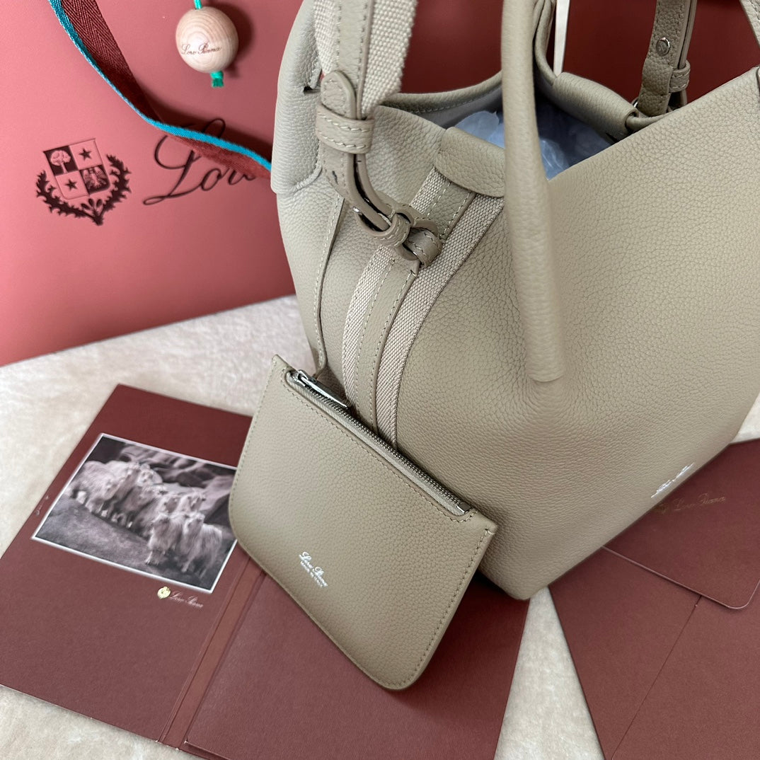 SMALL 21 BALE BAG IN KHAKI BROWN GRAINED CALFSKIN