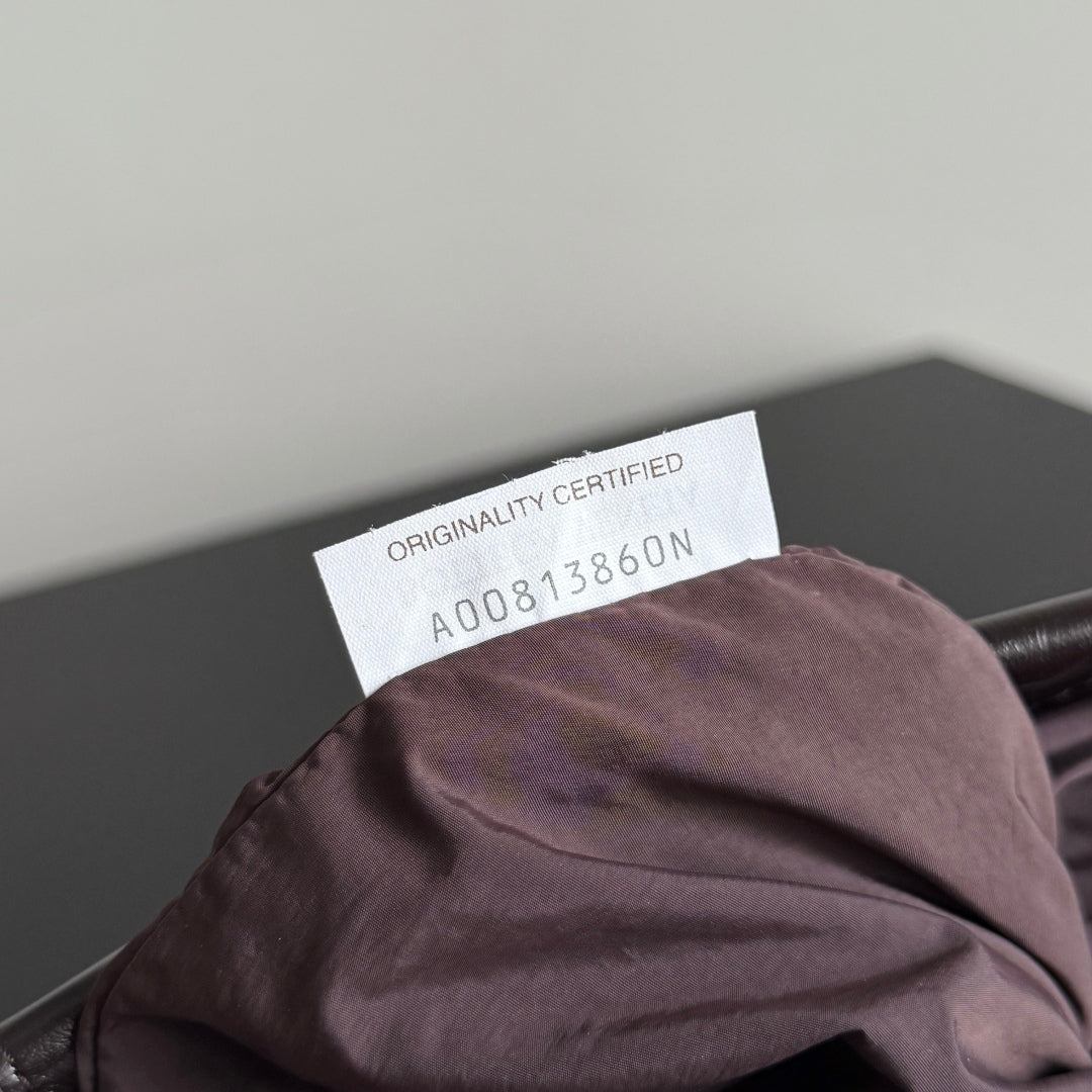 SMALL DUSTBAG 21 IN DARK BROWN LAMBSKIN