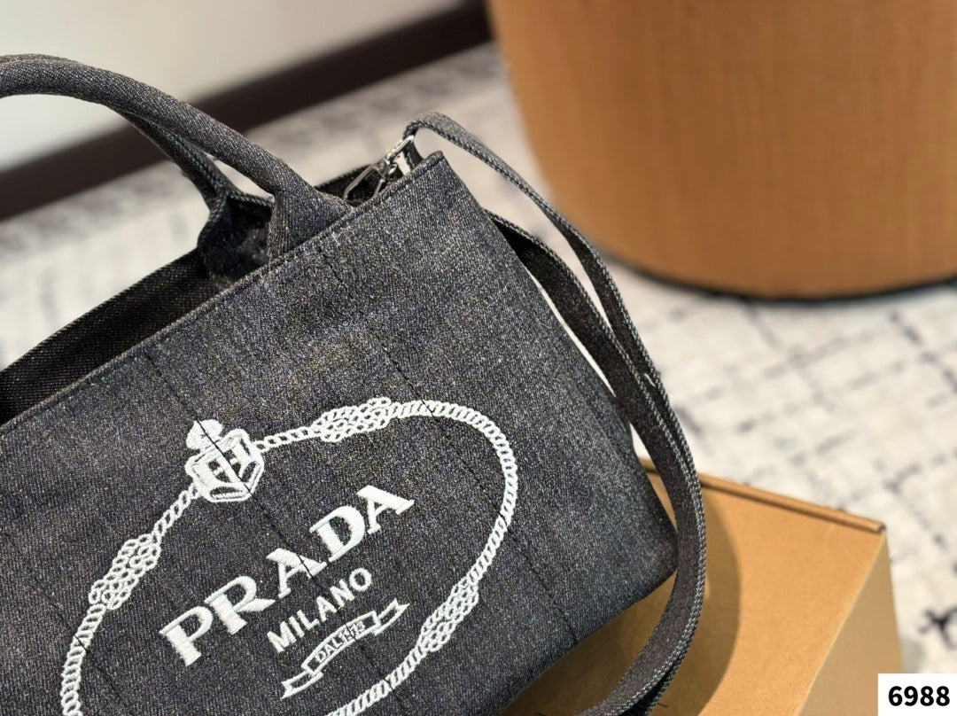 CANAPA TOTE BAG 30 IN GREY DENIM