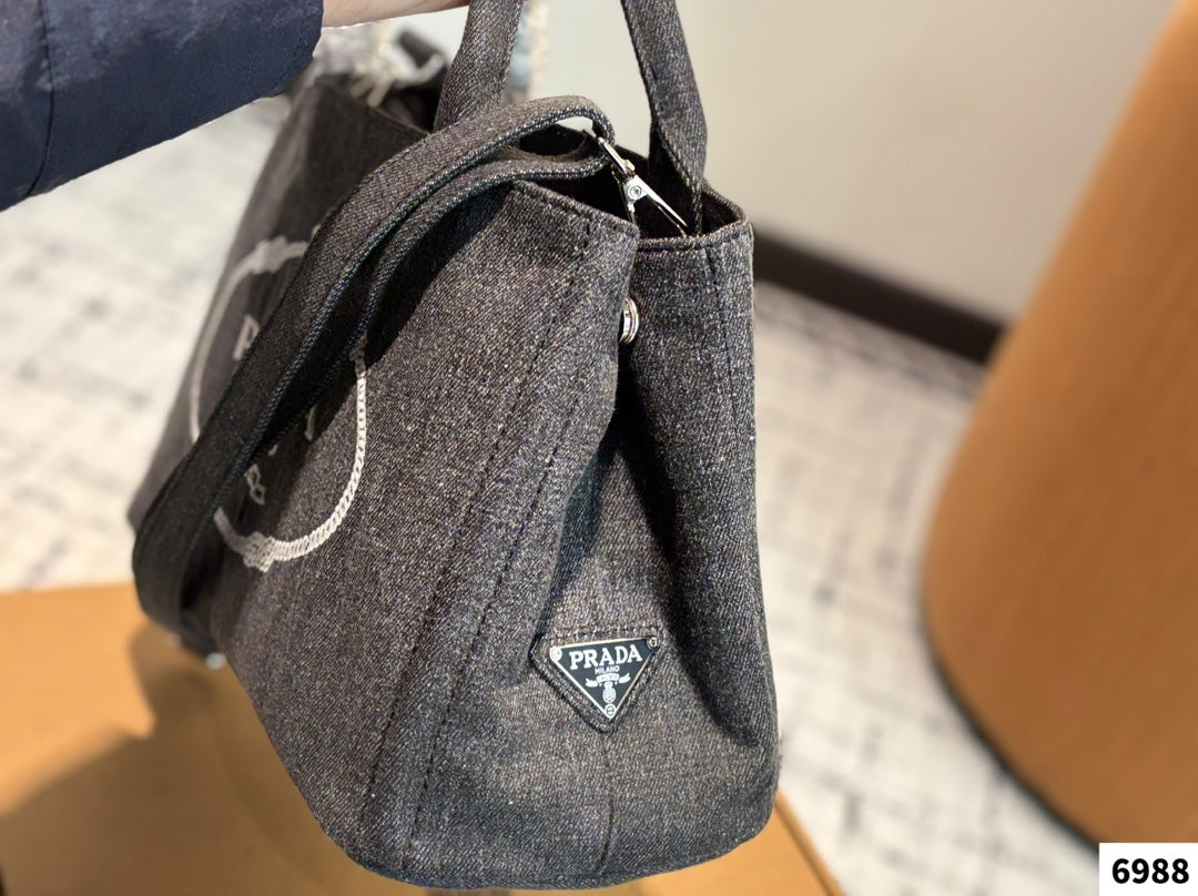 CANAPA TOTE BAG 30 IN GREY DENIM