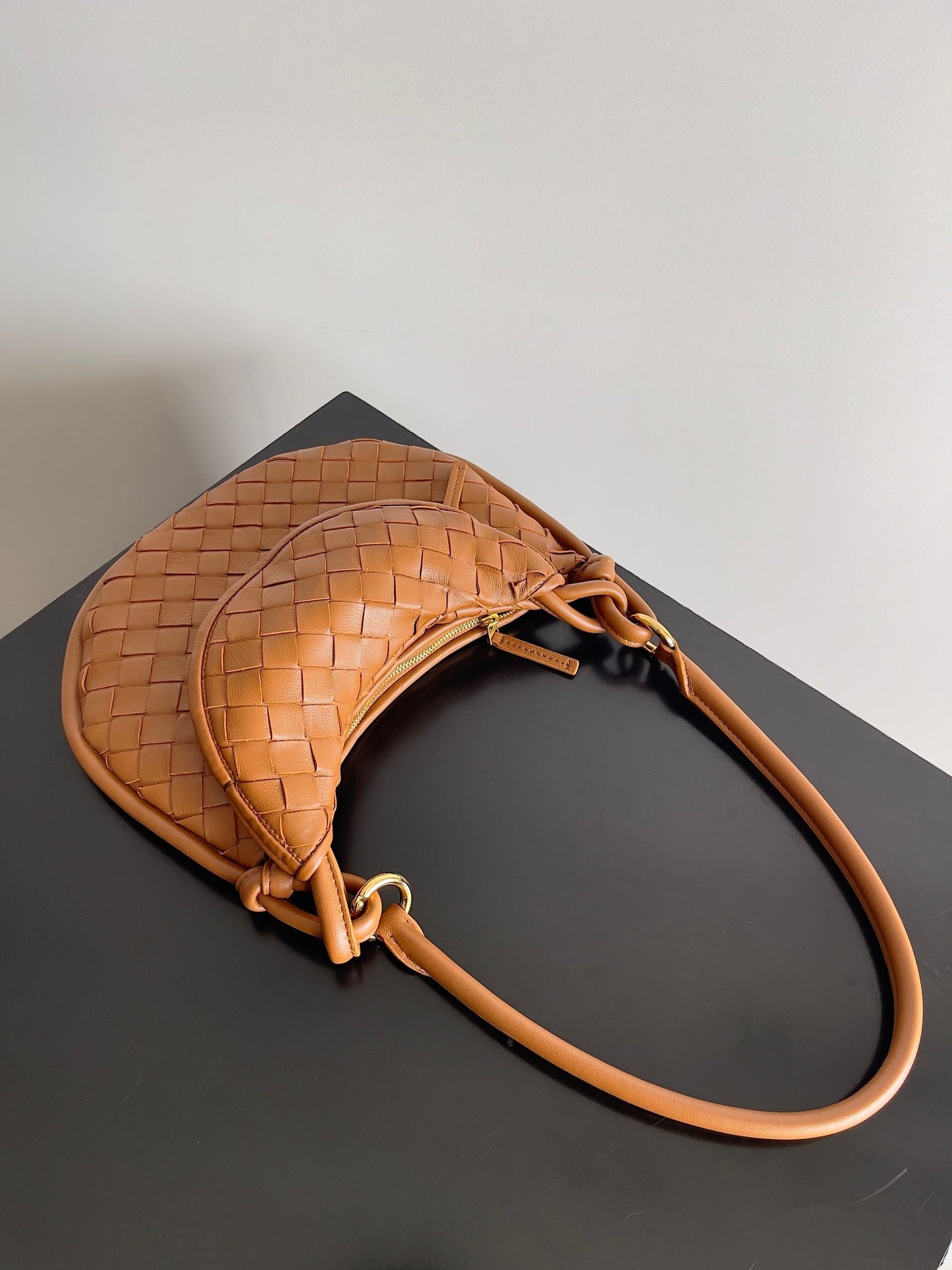 SMALL GEMELLI 24 IN BRONZE BROWN LAMBSKIN