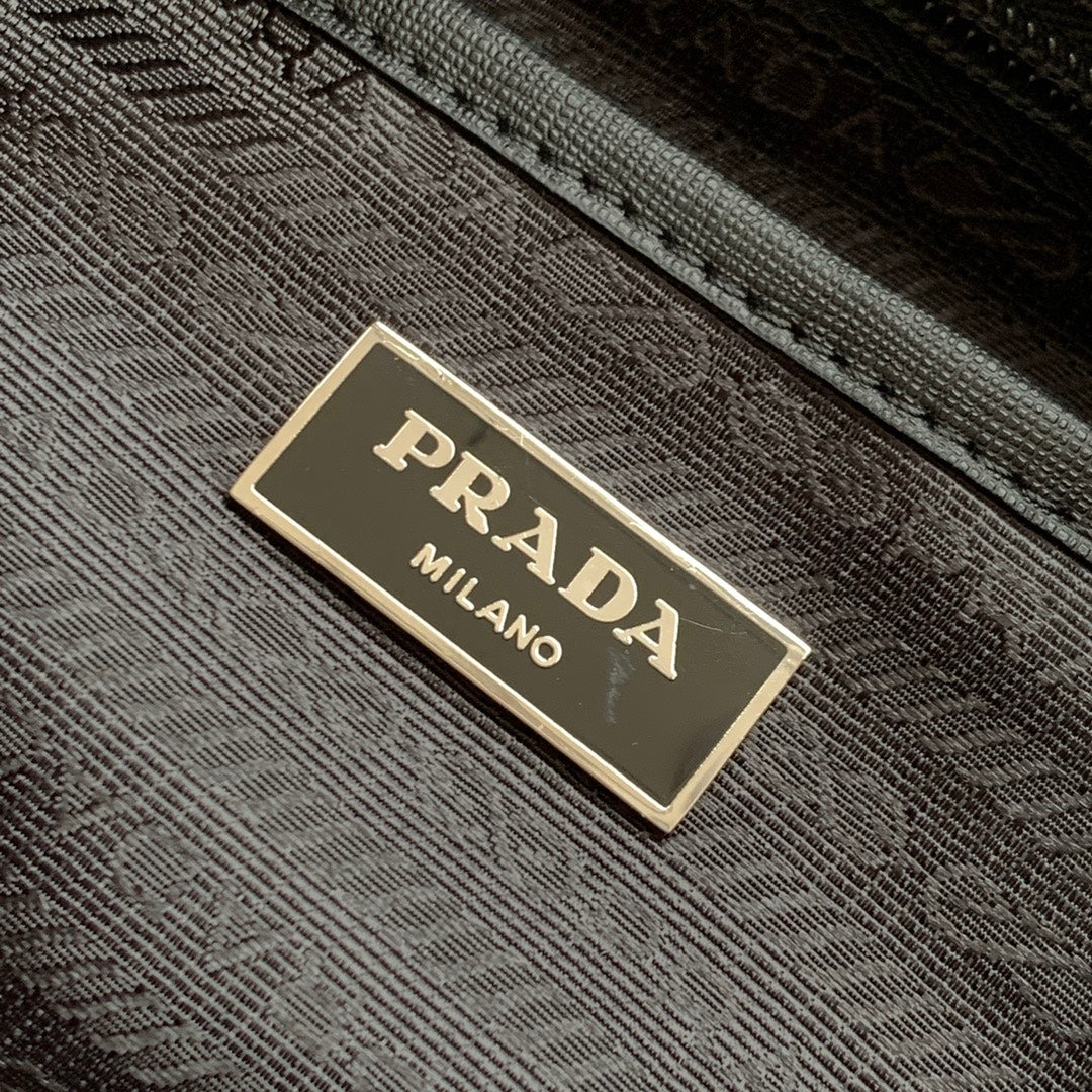 TRIANGLE LOGO CROSSBODY BAG 30 IN BLACK RE-NYLON