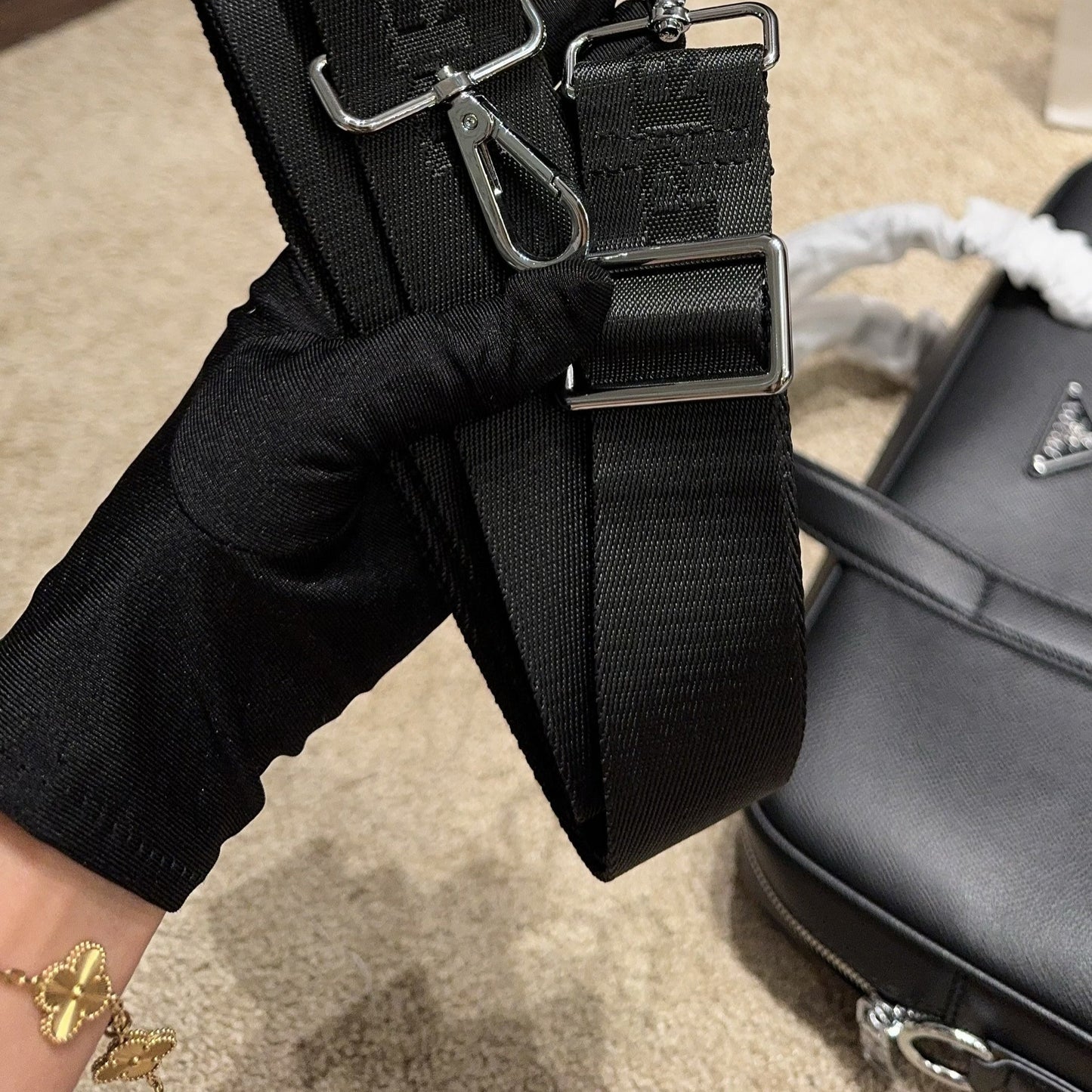BRIEFCASE 39 IN BLACK SHINY SAFFIANO LEATHER