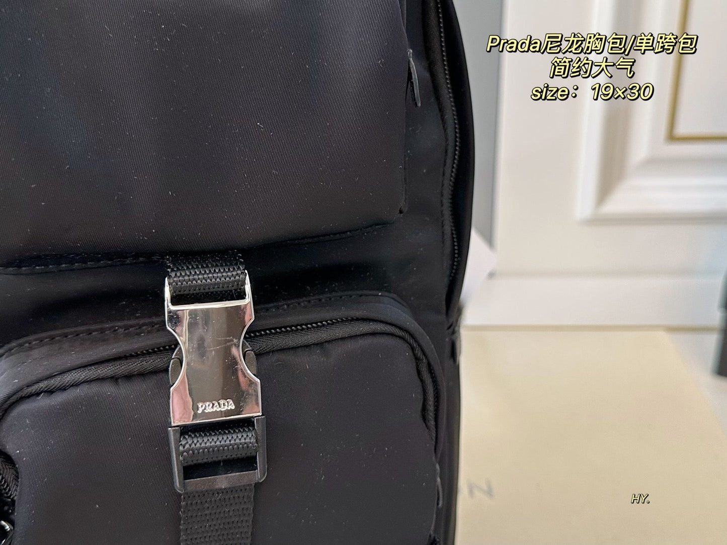SILVER BUCKLE BACKPACK 30 IN BLACK RE-NYLON