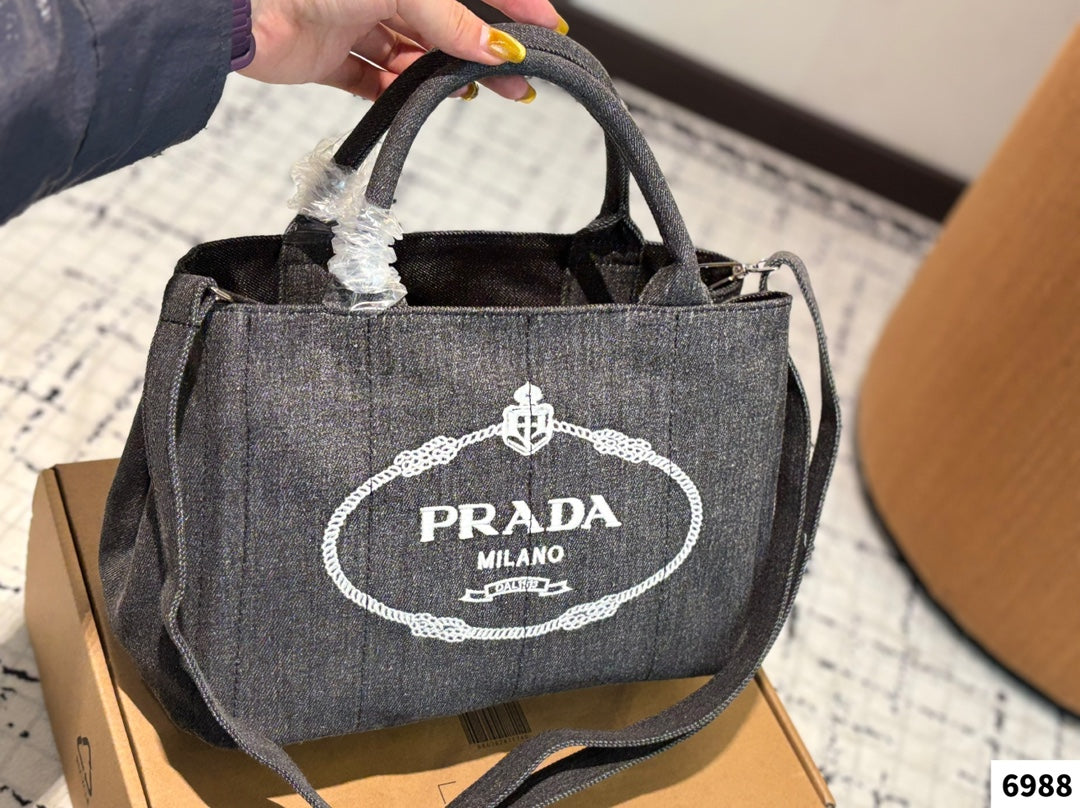 CANAPA TOTE BAG 30 IN GREY DENIM