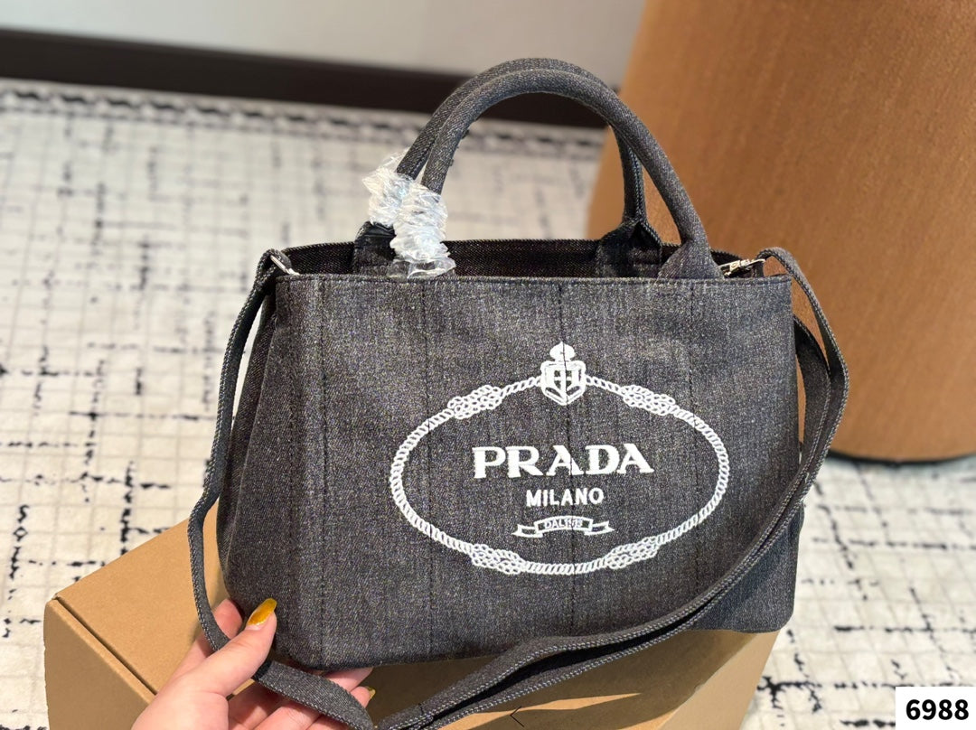 CANAPA TOTE BAG 30 IN GREY DENIM