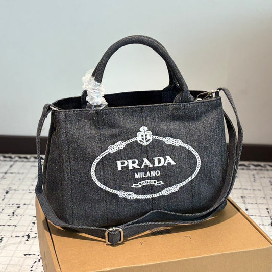 CANAPA TOTE BAG 30 IN GREY DENIM