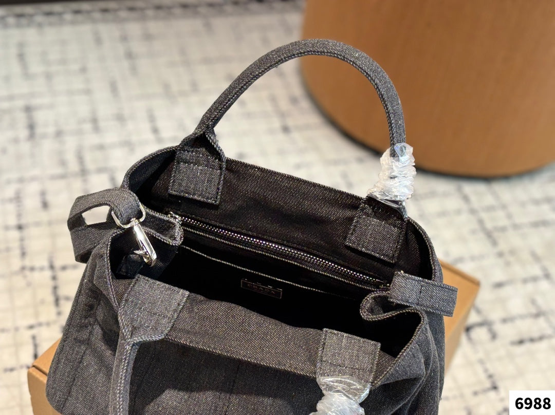 CANAPA TOTE BAG 30 IN GREY DENIM